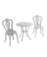 Patio Bistro Set of 3 Table and Chairs Outdoor Dining Chairs, Bronze