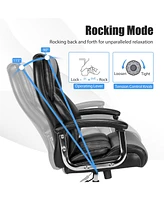 Height Adjustable Big and Tall Office Chair Computer Desk with Metal Base