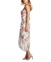 Tadashi Shoji Women's Brette Floral Print Tassel Fringe Midi Dress