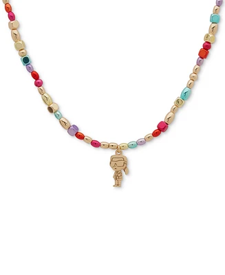 Karl Lagerfeld Paris Imitation Pearl & Beaded Charm Pendant Necklace, 16" + 3" extender
