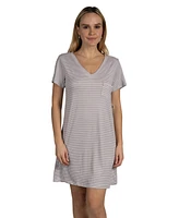 Tahari Women's 2-Pack V-Neck Short Sleeve Nightshirts