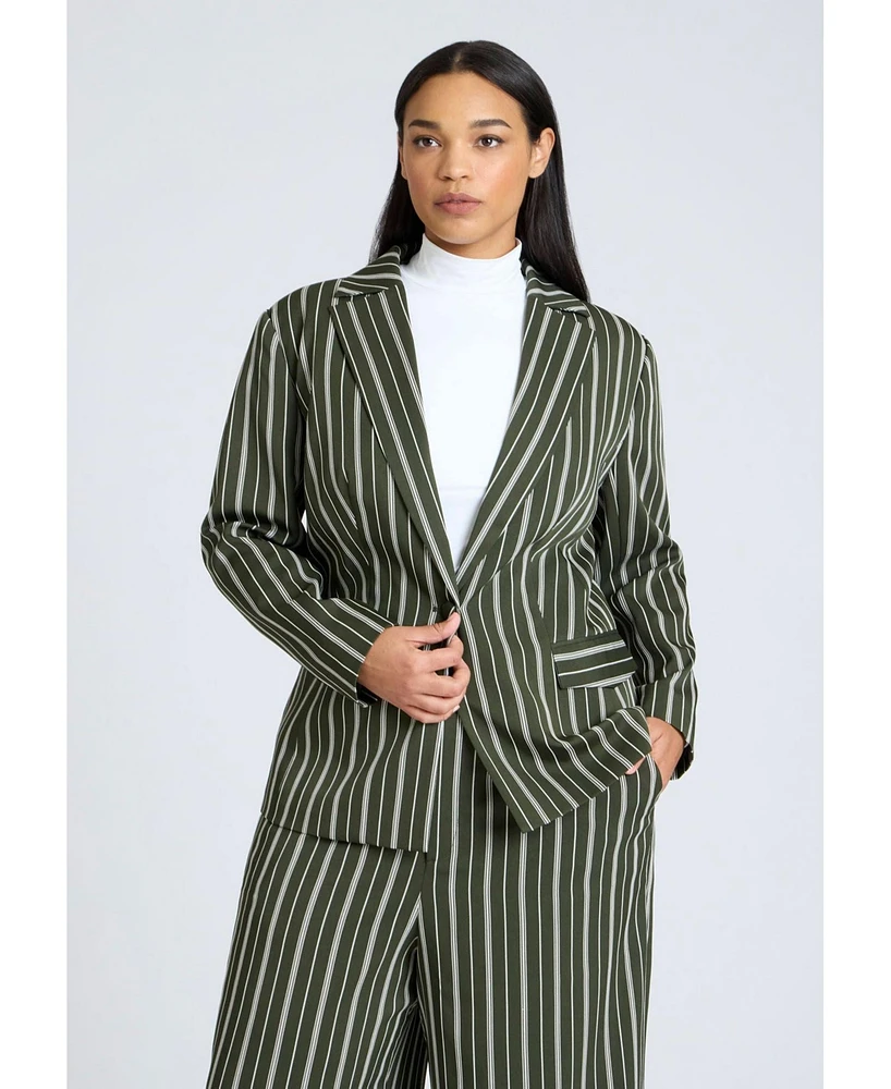 Eloquii Plus Fitted Striped Blazer