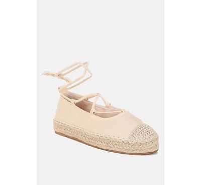 Alaya Woven Toe Lace-Up Espadrilles