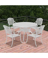 Mondawe Outdoor Cast Aluminum Dining Armchair