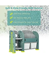 Kids Toy Storage Organizer with 2-Tier Bookshelf and Plastic Bins