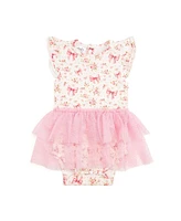 Sweet Wink Baby Girls Ditsy Floral Short Sleeve Tutu Bodysuit