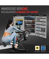 Joroto Rowing Machine, Air Magnetic Foldable Rowing Machines for Home Use, Rower Machine with 49.5" Rail, Backlit Monitor, Bluetooth, App Supported