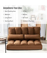 6-Position Foldable Floor Sofa Bed with Detachable Cloth Cover