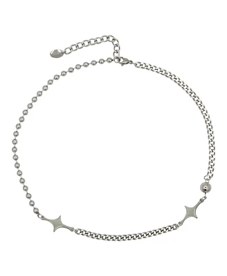 Embellished Stainless Steel Chain Necklace with Star Detail