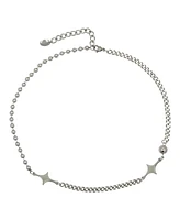 Embellished Stainless Steel Chain Necklace with Star Detail