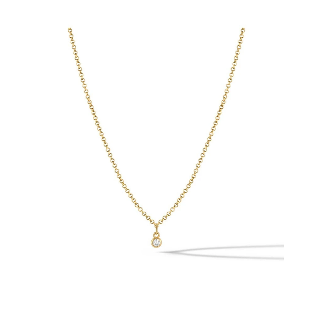 Vincero Women's White Sapphire Necklace – 14k Gold Plated Stainless Steel