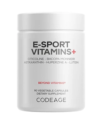 Codeage E-Sport Vitamins+ Citicoline Cognizin, Bacopa Monnieri Supplement, Multivitamins, Astaxanthin, L-Theanine, Ginkgo Biloba, Acetyl-l-Tyrosine, H