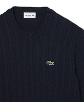 Lacoste Men's Regular-Fit Cable-Knit Crewneck Sweater