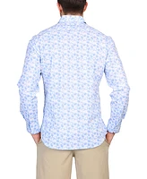 Tailorbyrd Men's Abstract Wildflower Print Long Sleeve Shirt