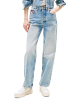 Tommy Jeans Women's Layla Cotton High-Rise Slim Straight