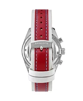 Abingdon Co. Women's Jordan Chronograph Multifunctional Victory Red Leather Strap Watch, 40mm