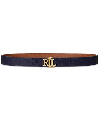 Lauren Ralph Logo Reversible Pebbled Leather Belt