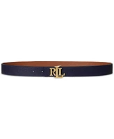 Lauren Ralph Logo Reversible Pebbled Leather Belt