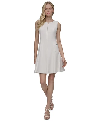 Dkny Women's Zip-Front Sleeveless Scuba Crepe Dress