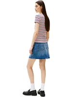 Tommy Jeans Women's Slim Essential Ribbed Badge T-Shirt
