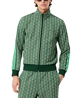 Lacoste Men's Zip-Front Pattern Blocked Sweatshirt