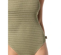 Michael Kors Women's Crochet One-Shoulder One-Piece Swimsuit