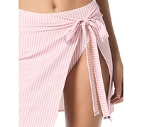 Michael Kors Women's Striped Side-Tie Pareo Cover-Up