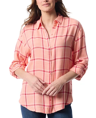 Gloria Vanderbilt Women's Amanda Roll-Tab-Sleeve Shirt