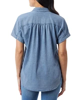 Gloria Vanderbilt Women's Daisy Printed Short-Sleeve Shirt
