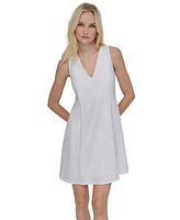 Dkny Petite V-Neck Mini A-Line Dress