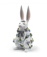 Mackenzie-Childs Patience Brewster Periwinkle Peony Standing Rabbit Figurine