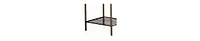 Modern Nightstand with Tempered Glass Top and Dual Storage Shelves
