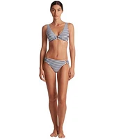 Lauren Ralph Lauren Womens Striped V Neck Bikini Top Ring Hipster Bikini Bottoms