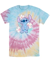 Lilo Stitch Men's Flower Set Short Sleeve Tie Dye T-Shirt