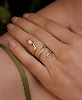 Ettika Serpentina Crystal Coiled Ring