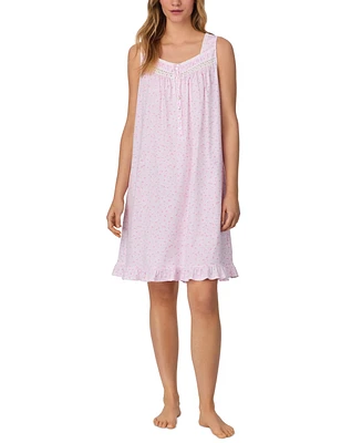 Eileen West Women's Cotton Sleeveless Floral Nightgown