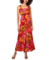 Vince Camuto Women's Printed Squareneck Sleeveless Tiered Maxi Dress