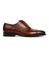 Anthony Veer Men's Windsor Broque Cap Toe Leather Oxford Dress Shoes