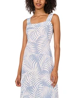 Vince Camuto Women's Tropical-Print Smocked Back Tiered Sleeveless Maxi Dress