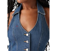 Levi's Women's Bria Cotton Denim Corset Cropped Top