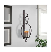 Wall Sconce with Hurricane Glass and Chain Design Holder for Elegant Lighting and Decor