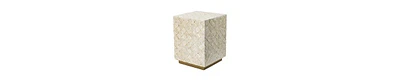 Versatile Capiz End Table Stool, Square Design with Sturdy Base