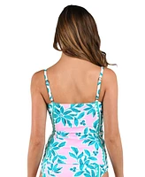 La Blanca Women's Opulent Palm Embellished Tankini Top