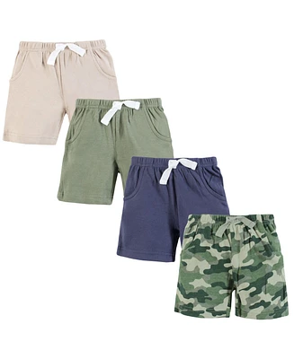 Hudson Baby Boys Shorts Bottoms 4-Pack, Camo, 9-12 Months