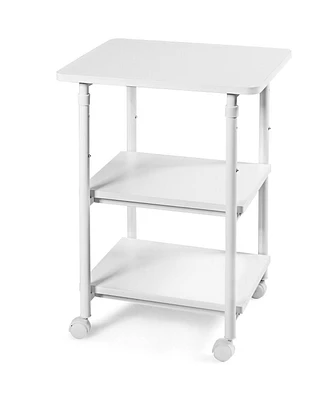 3-tier Adjustable Printer Stand with 360° Swivel Casters