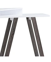 Modern Wood Console Table with Corner Storage Compartment