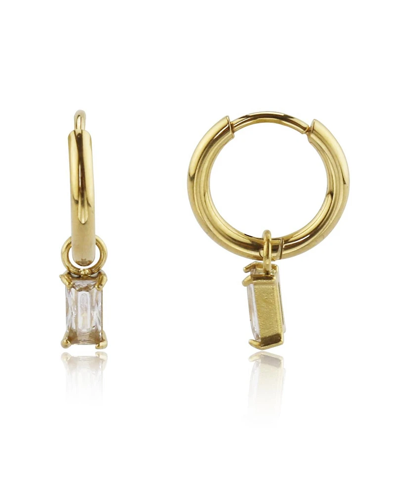 Cz Dangle Stainless Steel Earring