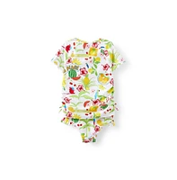 Cotton On Little Girls Florence S/S Rashie And Bikini Bottom Set