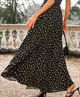 Women's Petite Bloom Floral Midi Skirt