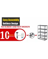 5 Tier Heavy Duty Metal Storage Shelves ,Easy to Assemble ,Adjustable ,Storage Shelves for Basements, Garages and Kitchen, 72 "H47.2 "W17.7 "D